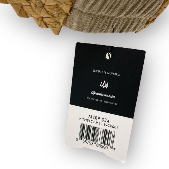 Hemlock Hat Company Visor Strap Back Linen Straw Raffia Sun Beach OSFM NWT - Picture 4 of 11